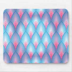 Tapis De Souris Motif Pétal Turquoise Et Rose