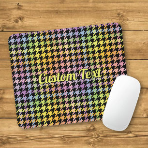 Tapis De Souris Motif pied-de-poule arc-en-ciel
