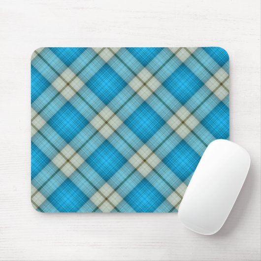 Tapis De Souris Motif Plaid Turquoise (Avec souris)