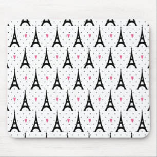 Tapis De Souris Motif Pois et coeurs de la Tour Eiffel