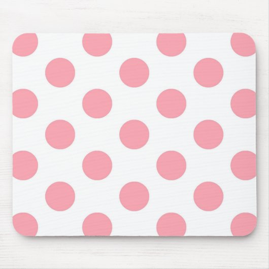 Tapis De Souris Motif Pois rose sur White Girly (Devant)