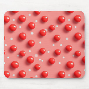 Tapis De Souris motif Pois rouge et blanc 3D