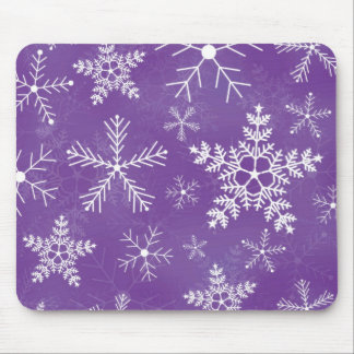 Tapis De Souris Motif pourpre et blanc de flocon de neige