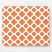 Tapis De Souris Motif Quatrefoil orange et blanc (Devant)