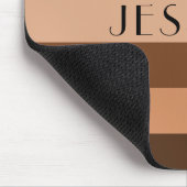 Tapis De Souris Motif rayé Beige Et Nom Brown Personnalisé (Coin)