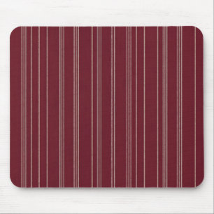 Tapis De Souris Motif rayé professionnel bordeaux et crème