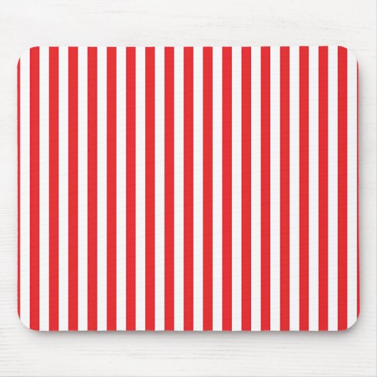Tapis De Souris Motif rayures verticales rouges et blanches classi (Devant)