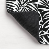 Tapis De Souris Motif Répétant à feuilles tropicales noires et bla (Coin)