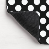 Tapis De Souris Motif rétro Polka noir et blanc (Coin)