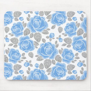 Tapis De Souris Motif rose bleu