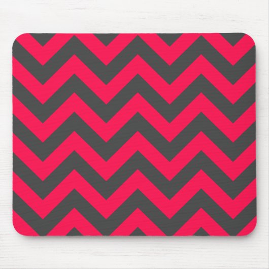 Tapis De Souris Motif rose et gris au néon de Chevron (Devant)