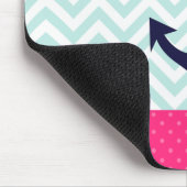 Tapis De Souris Motif rose nautique d'Ancre de Chevron de menthe (Coin)