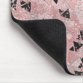 Tapis De Souris Motif Rose rose or et triangles noir (Coin)