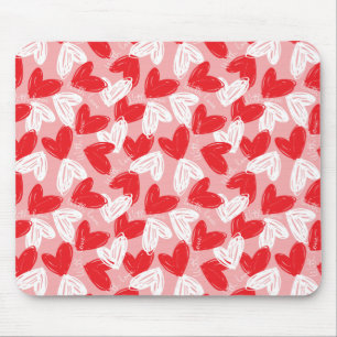 Tapis De Souris Motif rouge et blanc moderne mignon de coeurs