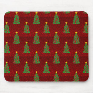 Tapis De Souris Motif sans couture avec des arbres de Noël