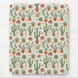 Tapis De Souris Motif sans couture de cactus de désert succulent