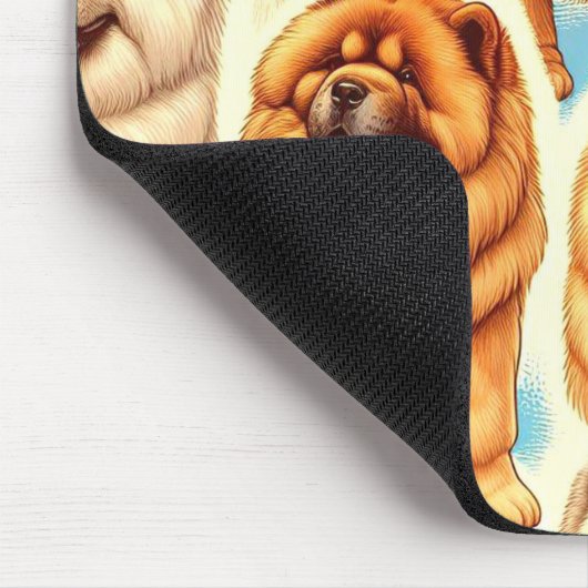 Tapis De Souris Motif sans couture de Chow-Chow Retro (Coin)