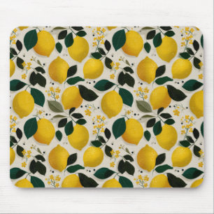 Tapis De Souris Motif sans couture de citron botanique vintage