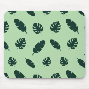 Tapis De Souris Motif sans couture de feuilles de Monstera et de p