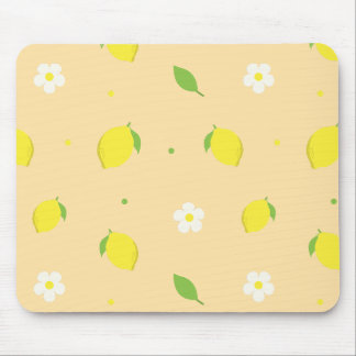 Tapis De Souris Motif sans couture orange jaune avec des fleurs bl
