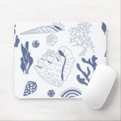 Tapis De Souris Motif sans joint avec coquillages (Avec souris)