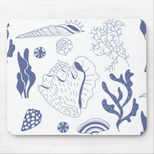 Tapis De Souris Motif sans joint avec coquillages