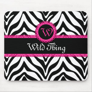 Tapis De Souris Motif sauvage et dentelle de zèbre personnalisés