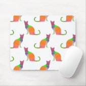 Tapis De Souris Motif Silhouette de chat à basse densité (Avec souris)