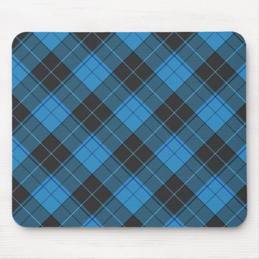 Tapis De Souris Motif simple tartan en bleu foncé... (Devant)