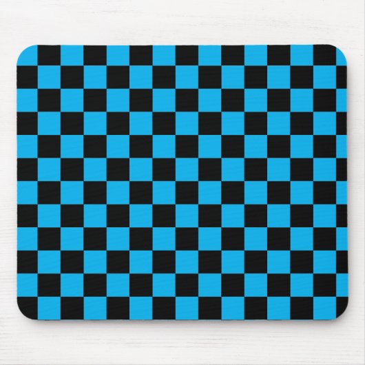 Tapis De Souris Motif Sky Blue et Black à damiers (Devant)