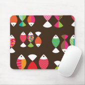 Tapis De Souris Motif sous-marin 2 de rétros poissons abstraits (Avec souris)
