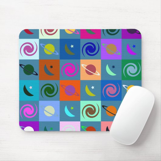 Tapis De Souris Motif spatial pour enfants (Avec souris)