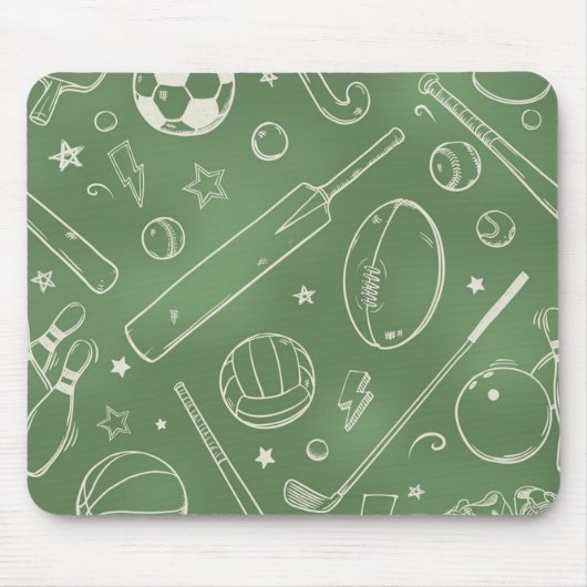 Tapis De Souris Motif sportif vert (Devant)