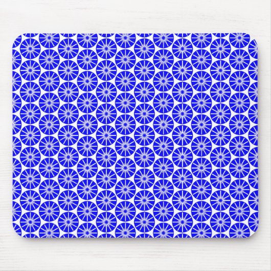 Tapis De Souris Motif Star Wheel - Bleu sur blanc (Devant)