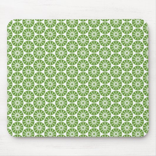Tapis De Souris Motif Star Wheel - Vert sur Blanc (Devant)