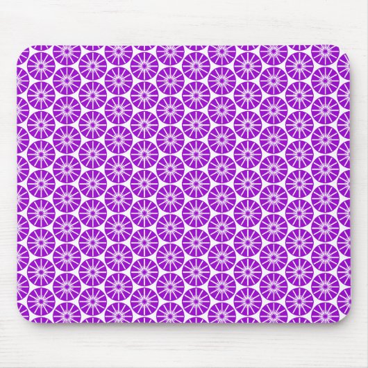 Tapis De Souris Motif Star Wheel - Violet sur blanc (Devant)