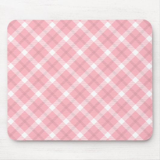 Tapis De Souris Motif Tartan Rose Et Blanc (Devant)