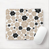 Tapis De Souris Motif tendance en Taupe, noir et blanc (Avec souris)