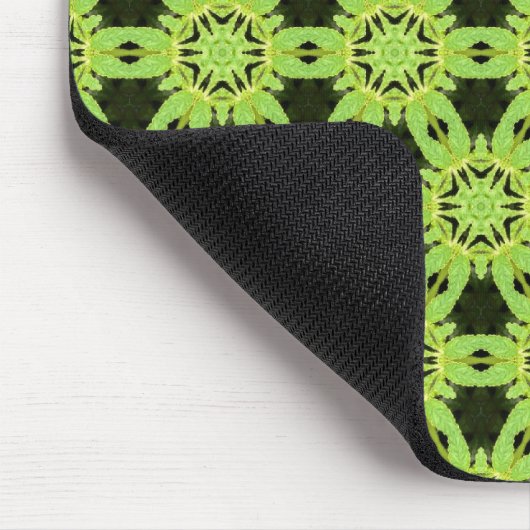 Tapis De Souris Motif Terrazzo à feuilles vertes (Coin)