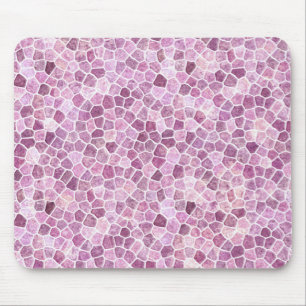 Tapis De Souris Motif Terrazzo Patchwork Pavé Rose Pâle