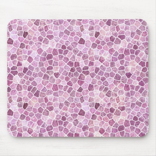 Tapis De Souris Motif Terrazzo Patchwork Pavé Rose Pâle (Devant)