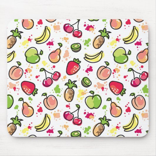 Tapis De Souris motif tiré par la main de fruits (Devant)
