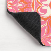 Tapis De Souris Motif torride en rose, orange et crème (Coin)