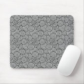 Tapis De Souris Motif tourbillon japonais - blanc et noir (Avec souris)