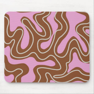 Tapis De Souris Motif tourbillon liquide bohème marbre rose marron