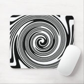 Tapis De Souris Motif tourbillon noir et blanc (Avec souris)