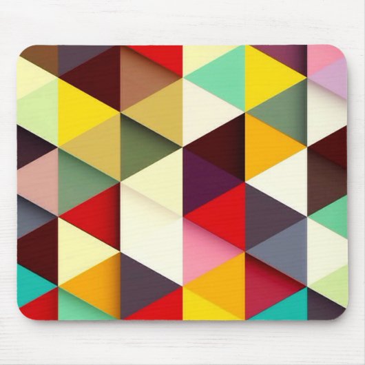 Tapis De Souris Motif Triangle Moderne Coloré (Devant)