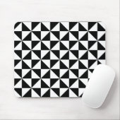 Tapis De Souris Motif triangulaire noir et blanc (Avec souris)