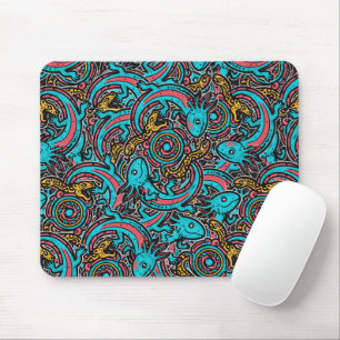 Tapis De Souris Motif tribal aztèque axolotl Xolotl mythologie boh