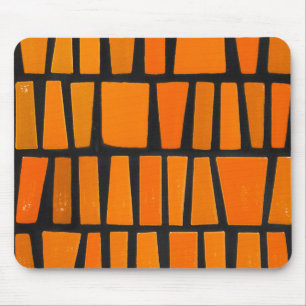 Tapis De Souris Motif tribal d'Afrique orange et noire